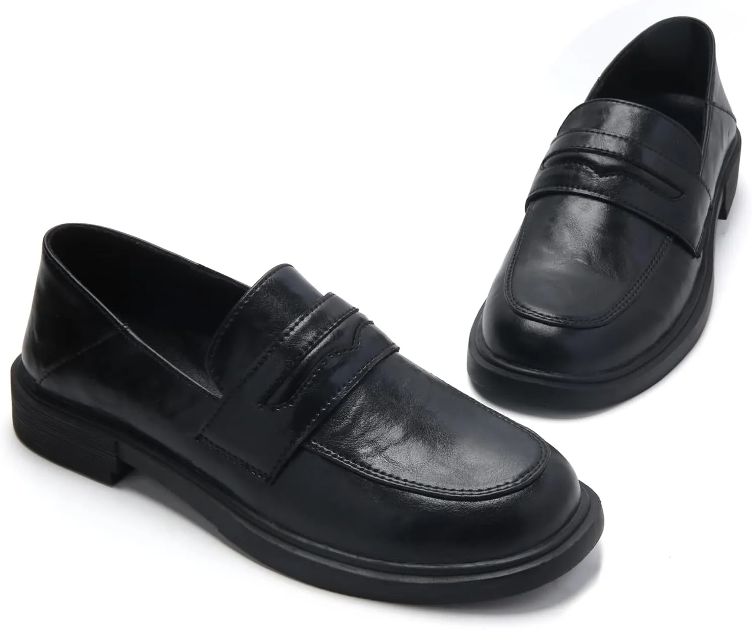 Women's Slip On Loafer Leather Casual Work Office Dressy Shoes