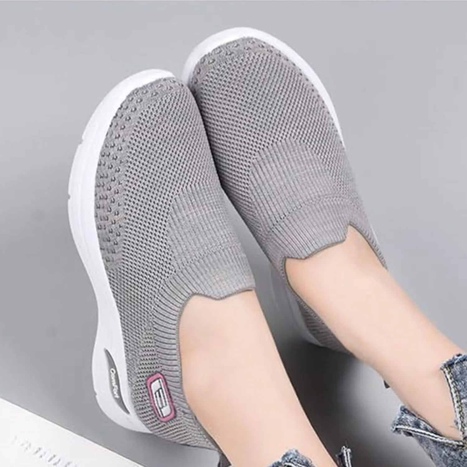 Womens Slip On Running Shoes Gym Workout Shoes Fashion Sneakers Athletic Tennis Sports Shoe Lightweight Breathable Fashion Casual Athletic Workout Walking Sneaker