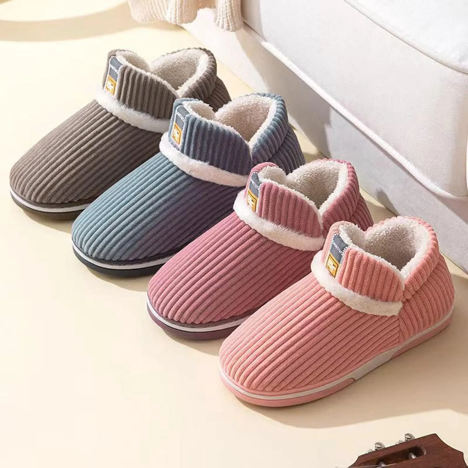 Women's Slippers Cozy House Shoes Soft Slip-On Indoor Outdoor Fuzzy Slipper Booties Dinosaur House Shoes Sneaker Slippers for Men Christmas Ribbon Gifts for Him 2023