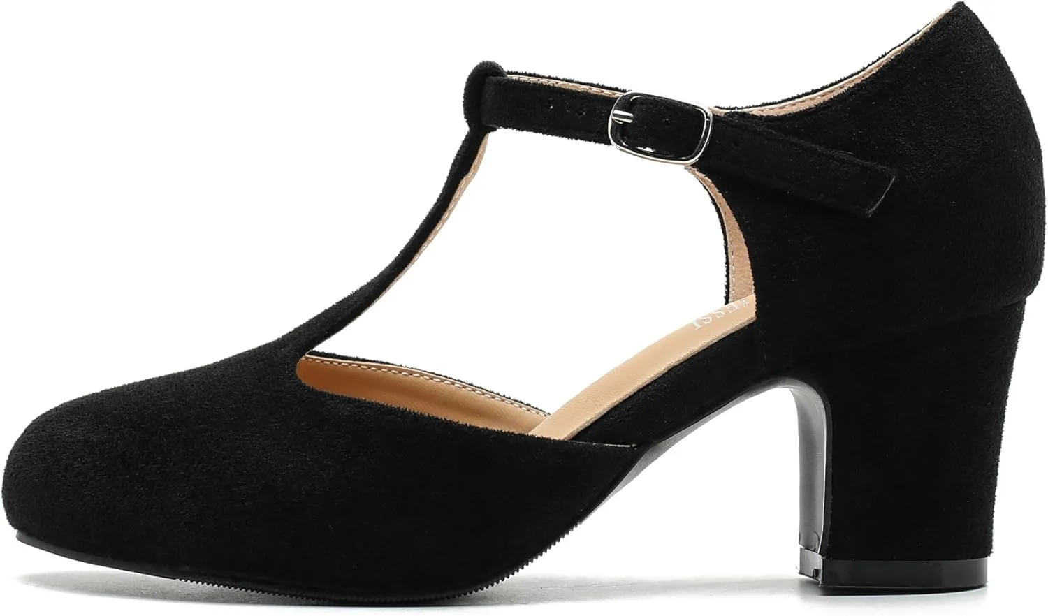 Women's T Strap Mary Jane Shoes Mid Block Chunky Heel Buckle Dress Pumps
