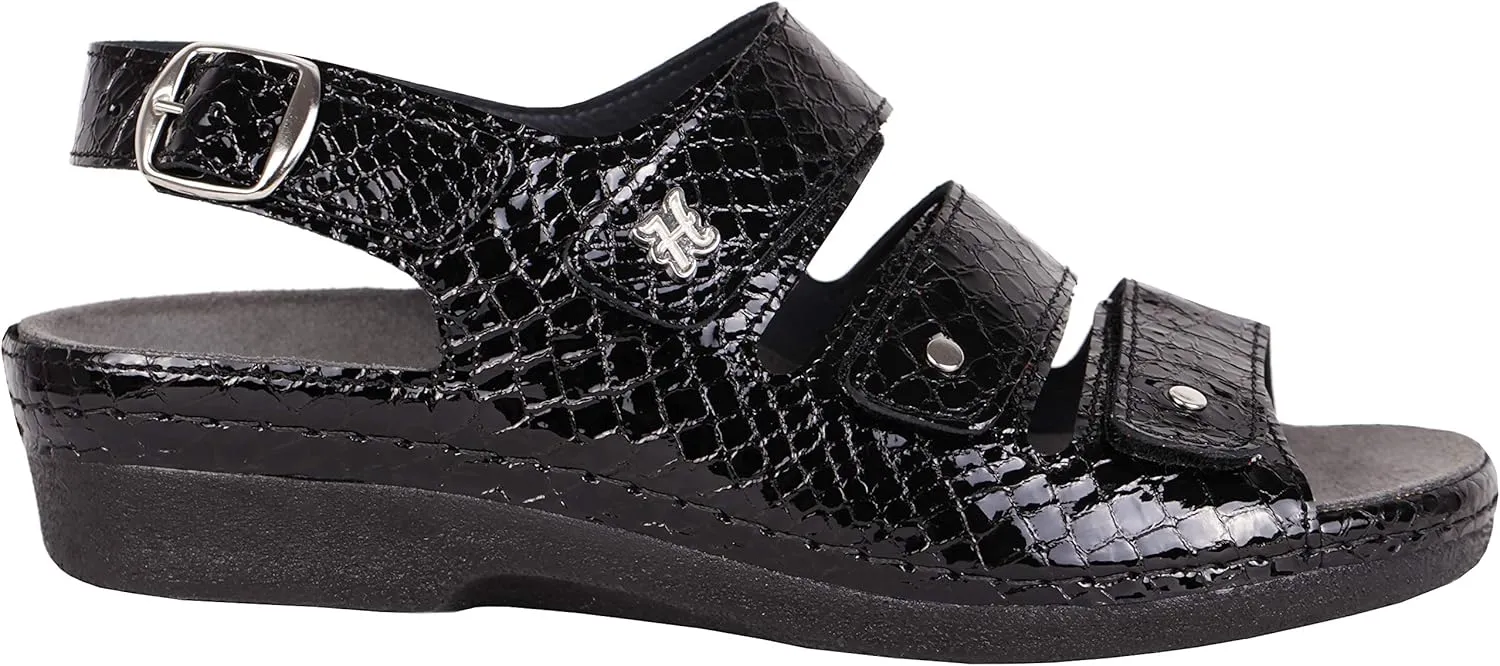 WOMEN's THANDIE BLACK 3 HOOK & LOOP SLINGBACK SANDAL