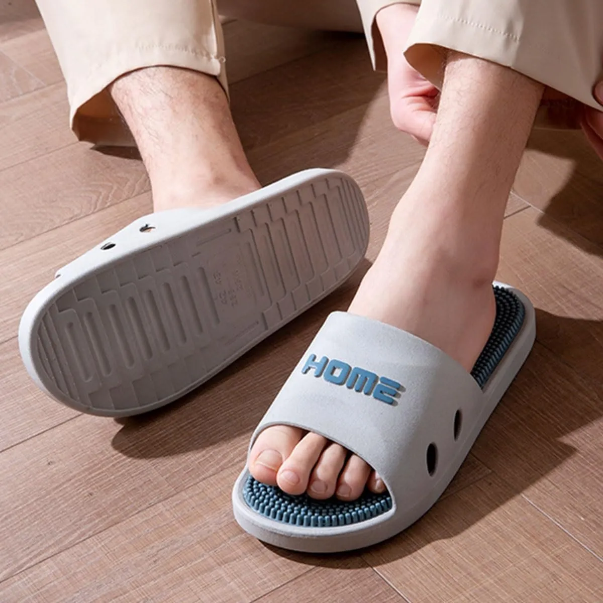 YCKEGEW Acupressure Slippers For Women Men Foot Acupoint Massage Slipper Arch Support,Wellness Foot Spa Bathroom Sandals Non-Slip