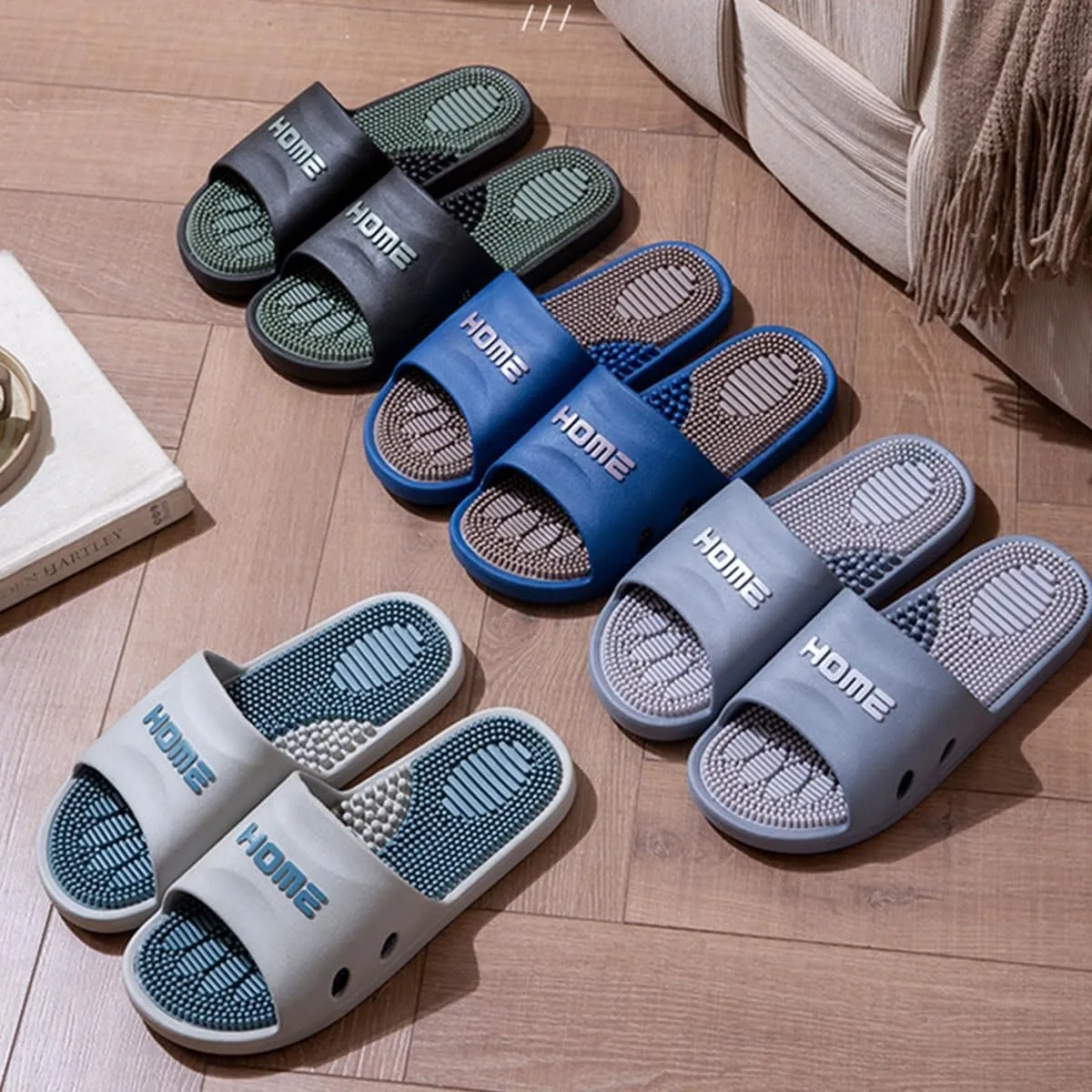 YCKEGEW Acupressure Slippers For Women Men Foot Acupoint Massage Slipper Arch Support,Wellness Foot Spa Bathroom Sandals Non-Slip