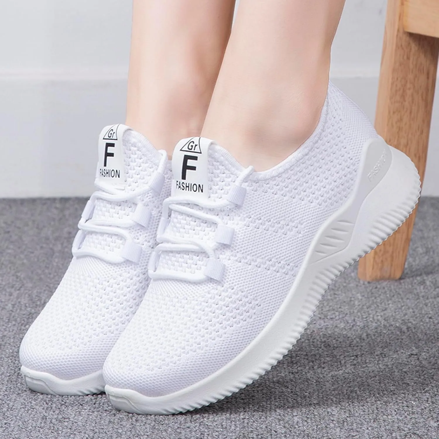YIBLBOX Women's Slip On Walking Shoes Lightweight Knit Casual Running Sneakers