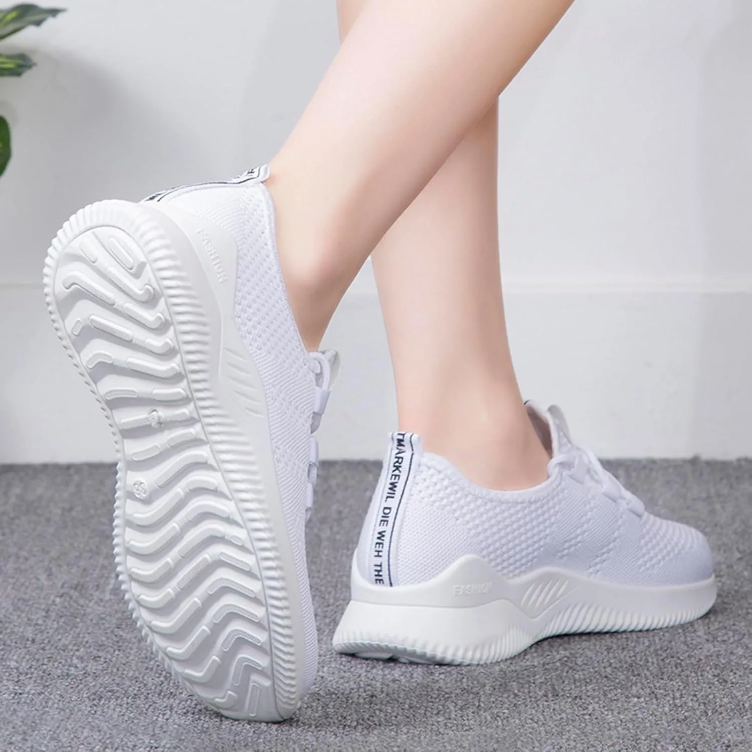 YIBLBOX Women's Slip On Walking Shoes Lightweight Knit Casual Running Sneakers
