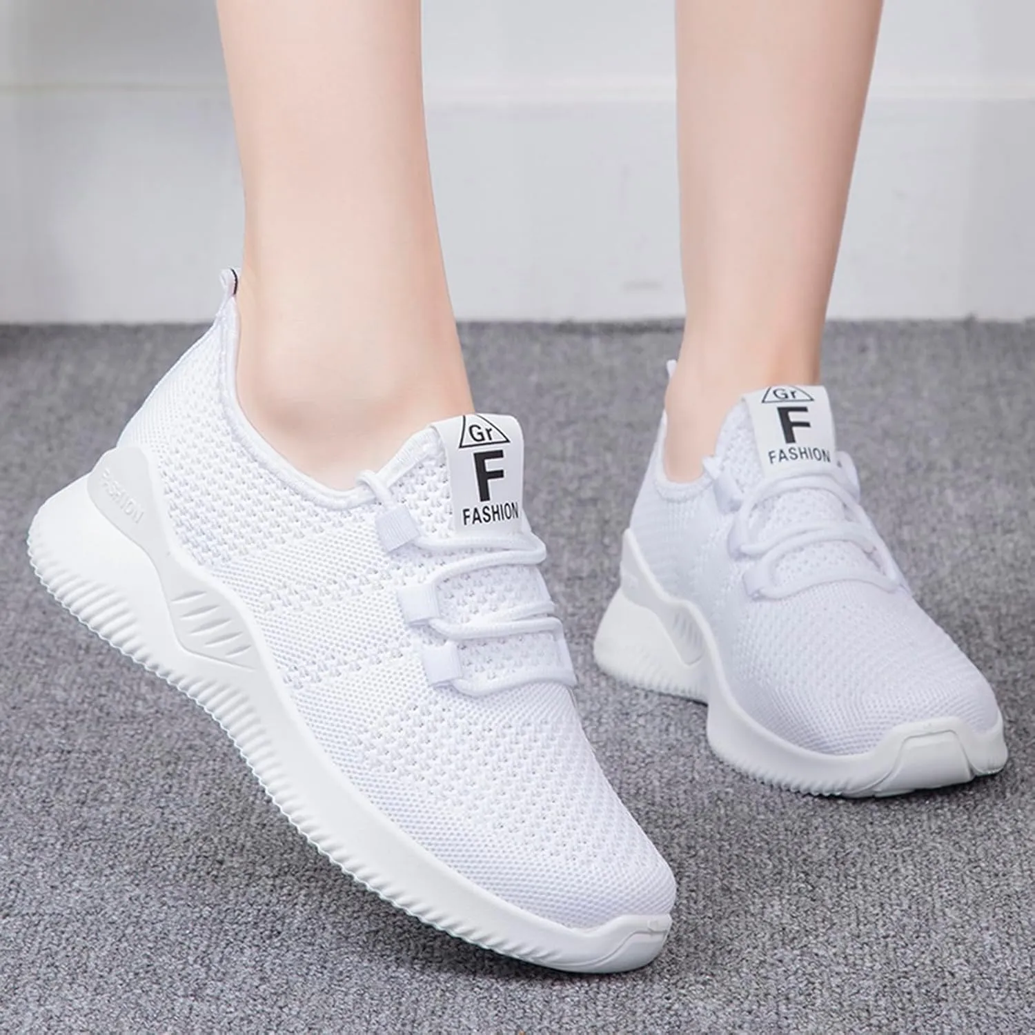 YIBLBOX Women's Slip On Walking Shoes Lightweight Knit Casual Running Sneakers