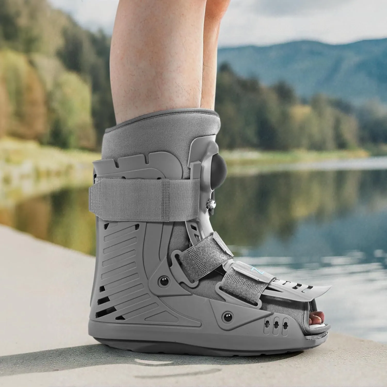 Z1 A12 Short Air Walker Ankle Fracture Boot - Orthopedic Walking Boot for Sprained Ankle - Support for Broken Foot & Stress Fracture Recovery Fits Left & Right Foot Men & Women (S)
