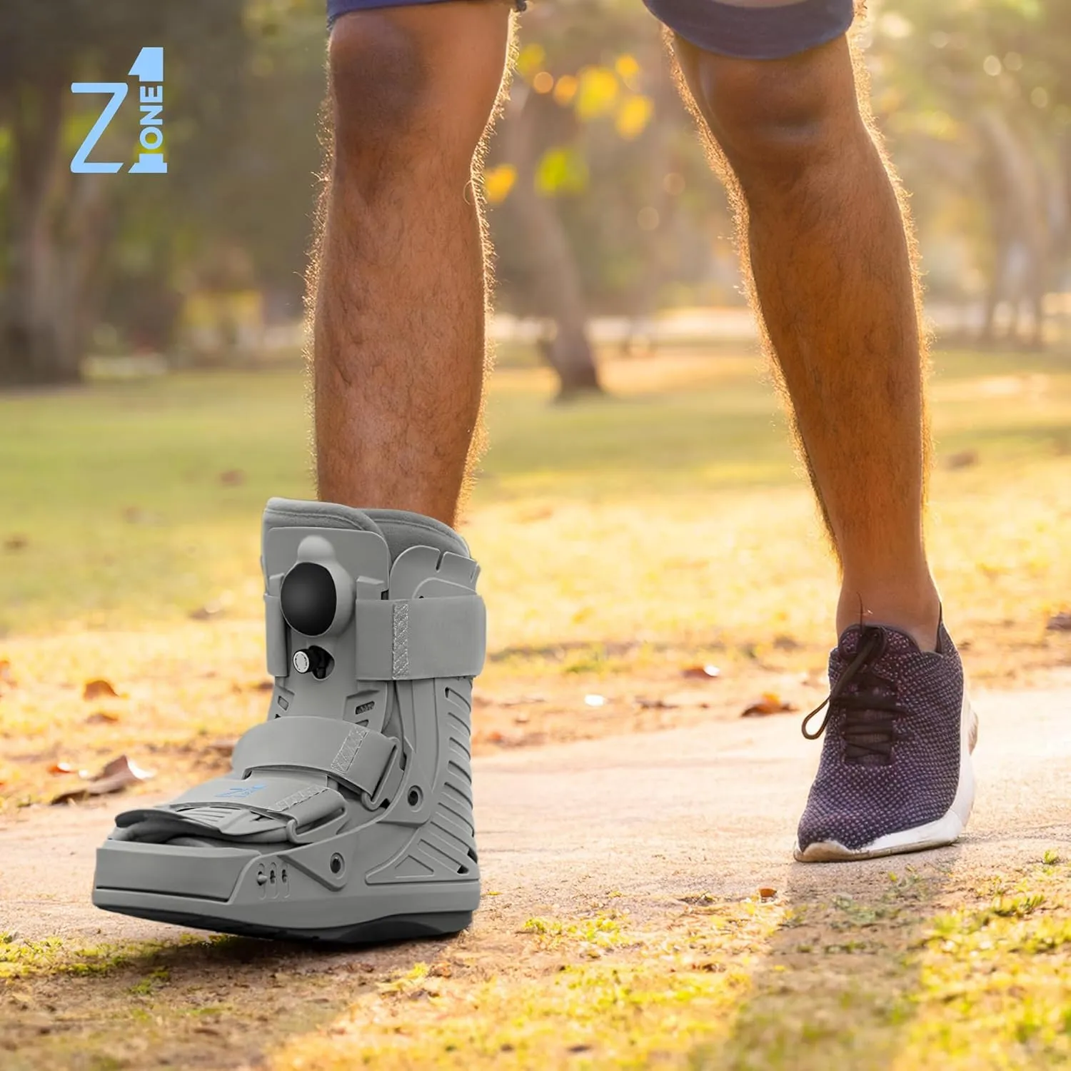 Z1 A12 Short Air Walker Ankle Fracture Boot - Orthopedic Walking Boot for Sprained Ankle - Support for Broken Foot & Stress Fracture Recovery Fits Left & Right Foot Men & Women (S)