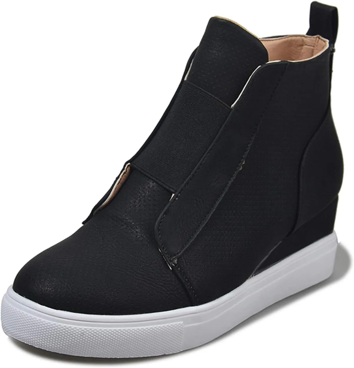ZBYY Women's Platform Wedge Sneakers,Fashion Summer Hidden Ankle Heel Platform Wedge Booties Hidden with Side Zipper