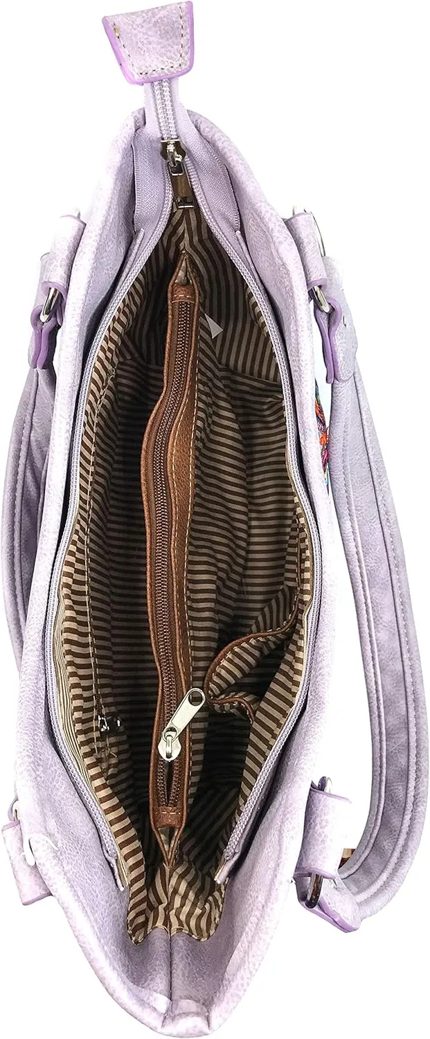 Zelris Butterfly Flower Season Embroidery Conceal Carry Tote Handbag Purse