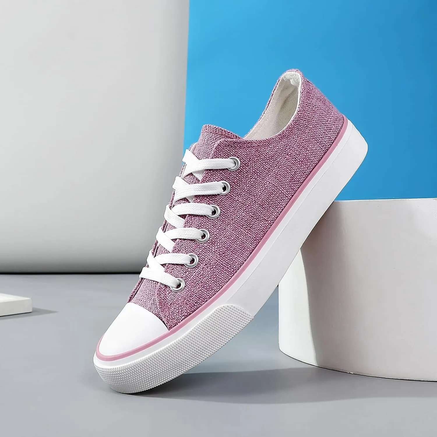 ZGR Women's Canvas Low Top Sneaker Lace-up Classic Casual Shoes for Women