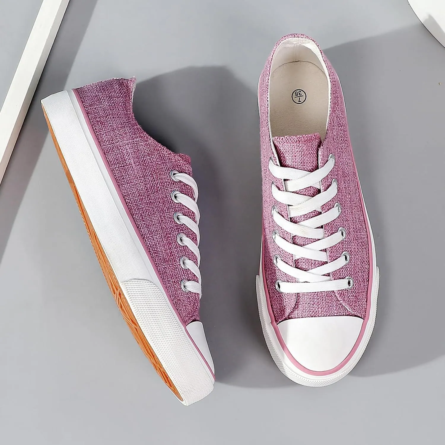 ZGR Women's Canvas Low Top Sneaker Lace-up Classic Casual Shoes for Women