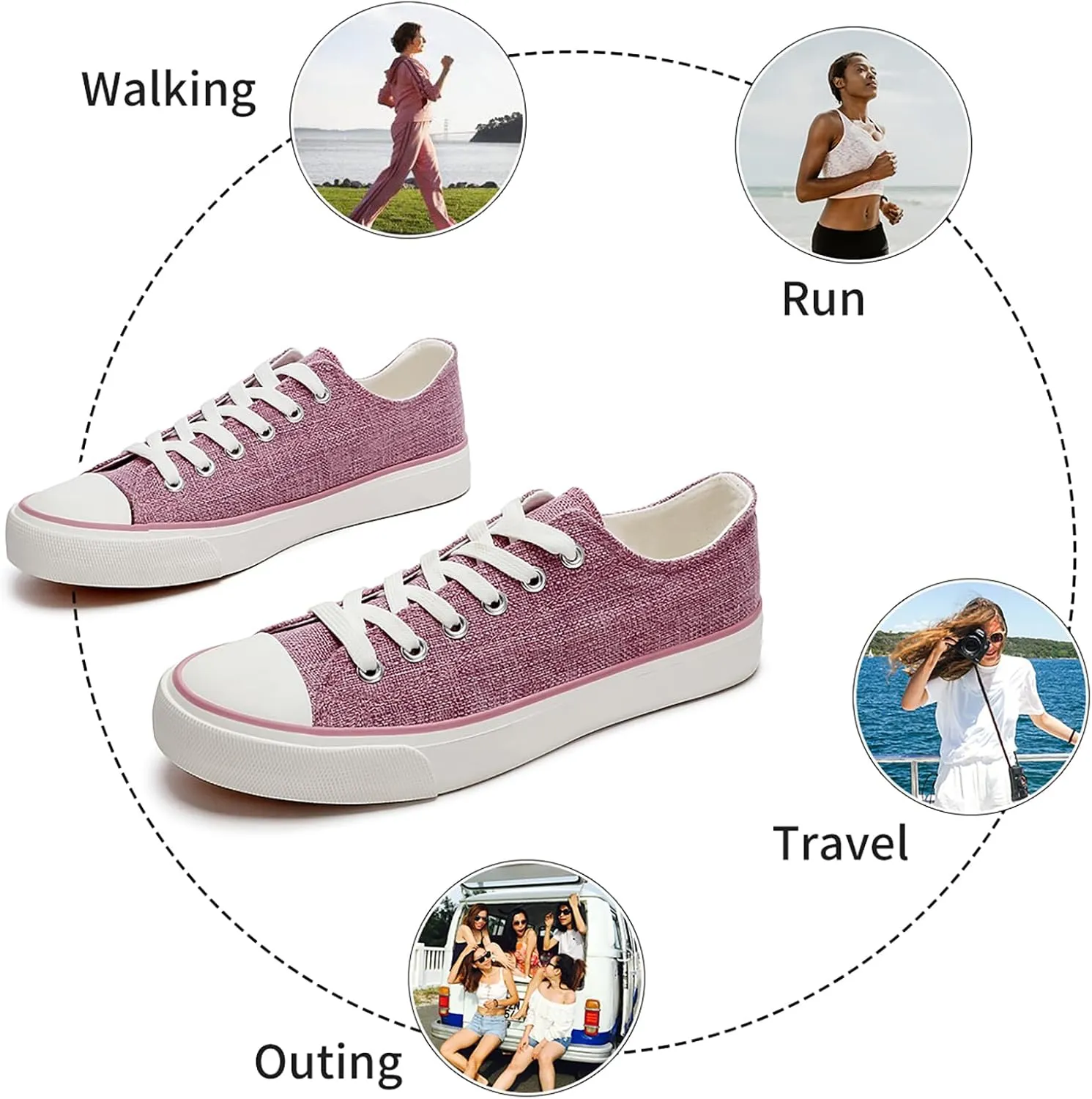 ZGR Women's Canvas Low Top Sneaker Lace-up Classic Casual Shoes for Women